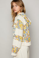POL:  EYELET & FLORAL PATCH HOODED JKT