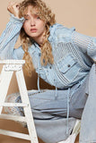 POL:  KNIT & JEAN HOODED SWTR JKT