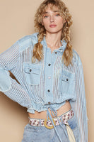 POL:  KNIT & JEAN HOODED SWTR JKT