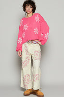POL:  FLOWER IMPRINT SWEATER