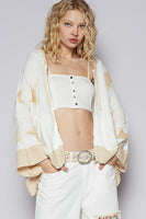 POL:  STAR IMPRINT HOODED ZIP SWEATER