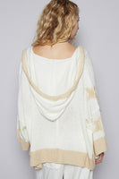 POL:  STAR IMPRINT HOODED ZIP SWEATER