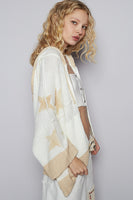 POL:  STAR IMPRINT HOODED ZIP SWEATER