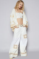 POL:  STAR IMPRINT HOODED ZIP SWEATER