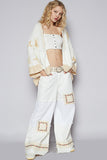 POL:  STAR IMPRINT HOODED ZIP SWEATER