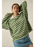 PROMESA:  STRIPE WIDE NECK SWEATER