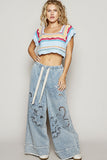 SALE POL:  VINTAGE CUT DESIGN TWILL WIDE LEG PANT