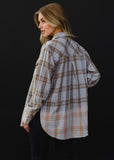 PANACHE:  GRAY PLAID FLANNEL SHIRT