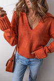 LITTLE DAISY:  V NECK RIBBED TRIM SWEATER