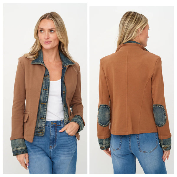 SIX FIFTY:  MIXED MEDIA DENIM JACKET