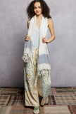 POL:  STRIPED WOVEN SCARF/SHAWL