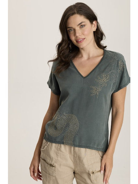 XCVI WEARABLES:  JOLINA EMBROIDERED TOP