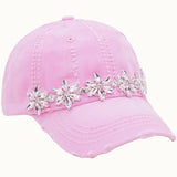 OLIVE & PIQUE:  BEJEWELED GLITZ DISTRESSED CAP