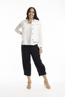ORIENTIQUE:  LINEN FRINGED EDGE JACKET