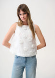 JOSEPH RIBKOFF:  3D FLORAL EMBROIDERY TOP