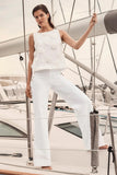 JOSEPH RIBKOFF:  3D FLORAL EMBROIDERY TOP