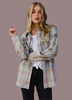 PANACHE:  GRAY PLAID FLANNEL SHIRT