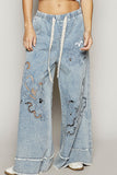 SALE POL:  VINTAGE CUT DESIGN TWILL WIDE LEG PANT