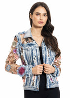 ADORE:  DENIM & LACE EMBROIDERED JKT