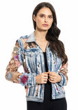 ADORE:  DENIM & LACE EMBROIDERED JKT