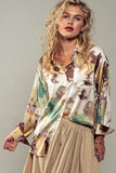 URBAN DAIZY:  PAINT SPLATTER SILKY SHIRT