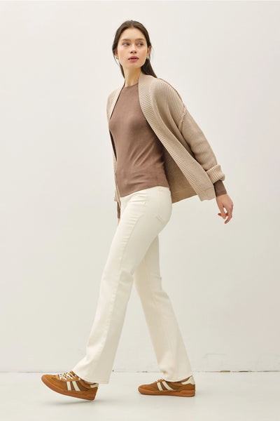 BE COOL:  CHUNKY RIB RAW SEAM CARDIGAN