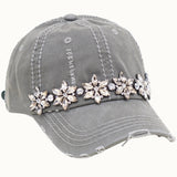 OLIVE & PIQUE:  BEJEWELED GLITZ DISTRESSED CAP