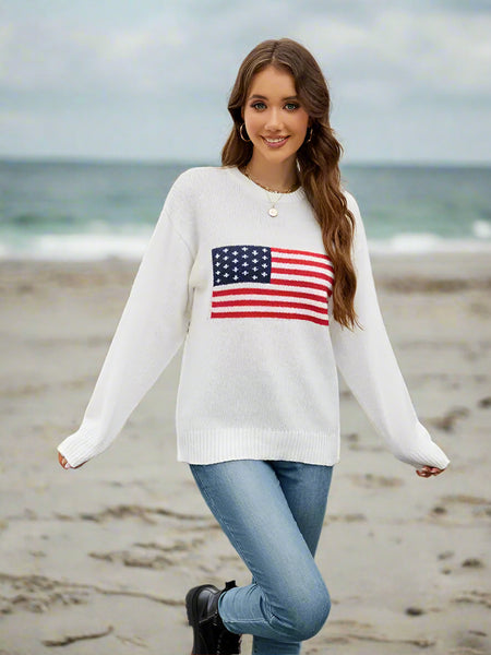 LILY:  FLAG INDEPENDENCE DAY SWEATER