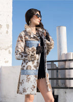 ADORE:  MIXED MEDIA DENIM FAUX FUR TRIM COAT