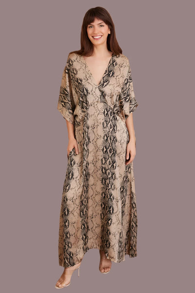 MILIO MILANO:  V NECK DOLMAN MAXI DRESS