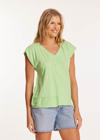 MODODOC:  SHORT DOLMAN SLV MIX MEDIA TOP