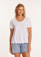 MODODOC:  S/S PLEATED SHOULDER TEE