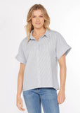 MODODOC:  1/2 SLV BUTTON FRONT STRIPE TOP