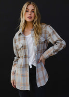 PANACHE:  GRAY PLAID FLANNEL SHIRT