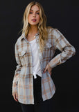 PANACHE:  GRAY PLAID FLANNEL SHIRT