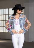 ADORE:  DENIM & LACE EMBROIDERED JKT