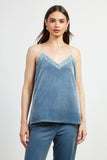 SKIES ARE BLUE:  VELVET LACE CAMISOLE