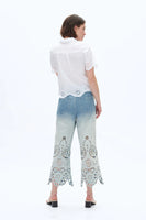 BAYEAS:  HI RISE LACE EMBROIDERED EYELET JEAN