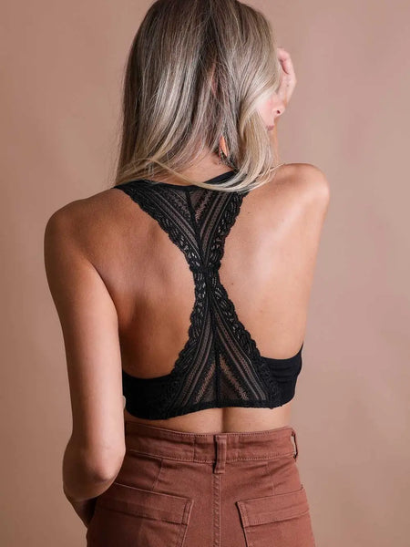 LETO:  LACE RACERBACK BRALETTE