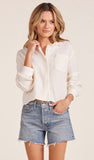 BOBI:  L/S CROPPED GAUZE TOP