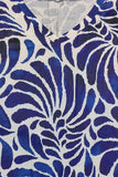 PORTS:  V NECK S/S PRINT MAXI DRESS