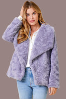 MYSTREE:  BIG LAPEL FAUX FUR JACKET