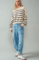 URBAN DAIZY:  FLOW IT DOWN STRIPE SWEATER