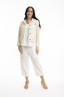 ORIENTIQUE:  LINEN FRINGED EDGE JACKET