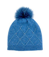 MITCHIES:  DIAMOND WEAVE POM HAT