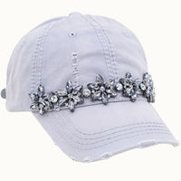 OLIVE & PIQUE:  BEJEWELED GLITZ DISTRESSED CAP