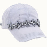 OLIVE & PIQUE:  BEJEWELED GLITZ DISTRESSED CAP