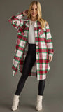 PANACHE:  LONG PLAID FLANNEL SHACKET