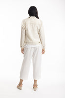 ORIENTIQUE:  LINEN FRINGED EDGE JACKET