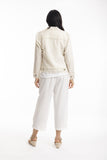 ORIENTIQUE:  LINEN FRINGED EDGE JACKET
